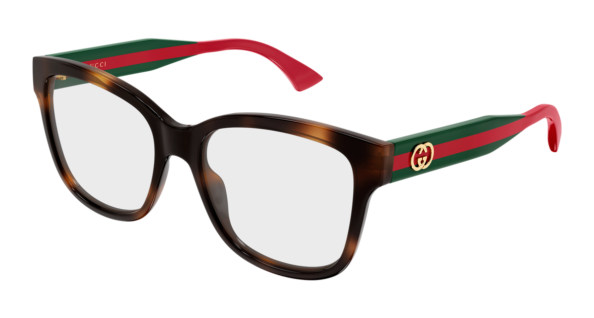 Gucci GG0038ONN Eyeglasses - Havana / Transparent (002)