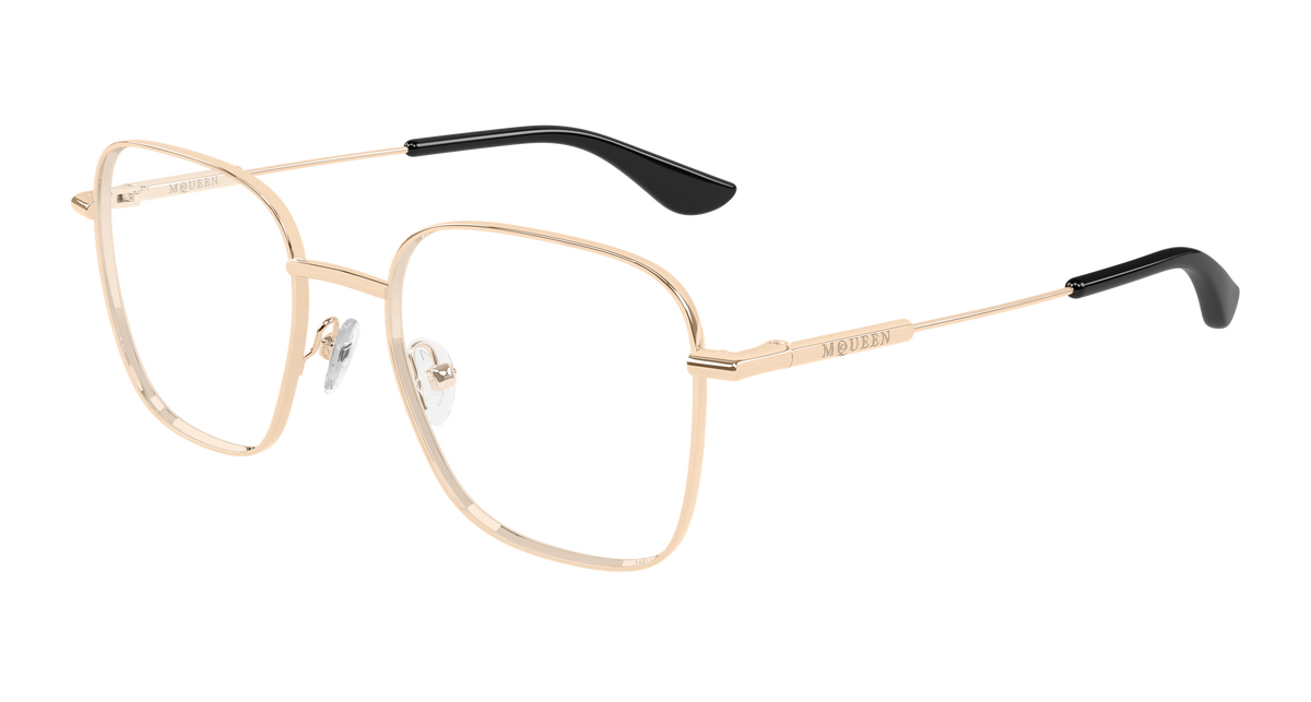 Alexander McQueen AM0565O Eyeglasses - Gold / Transparent (003)