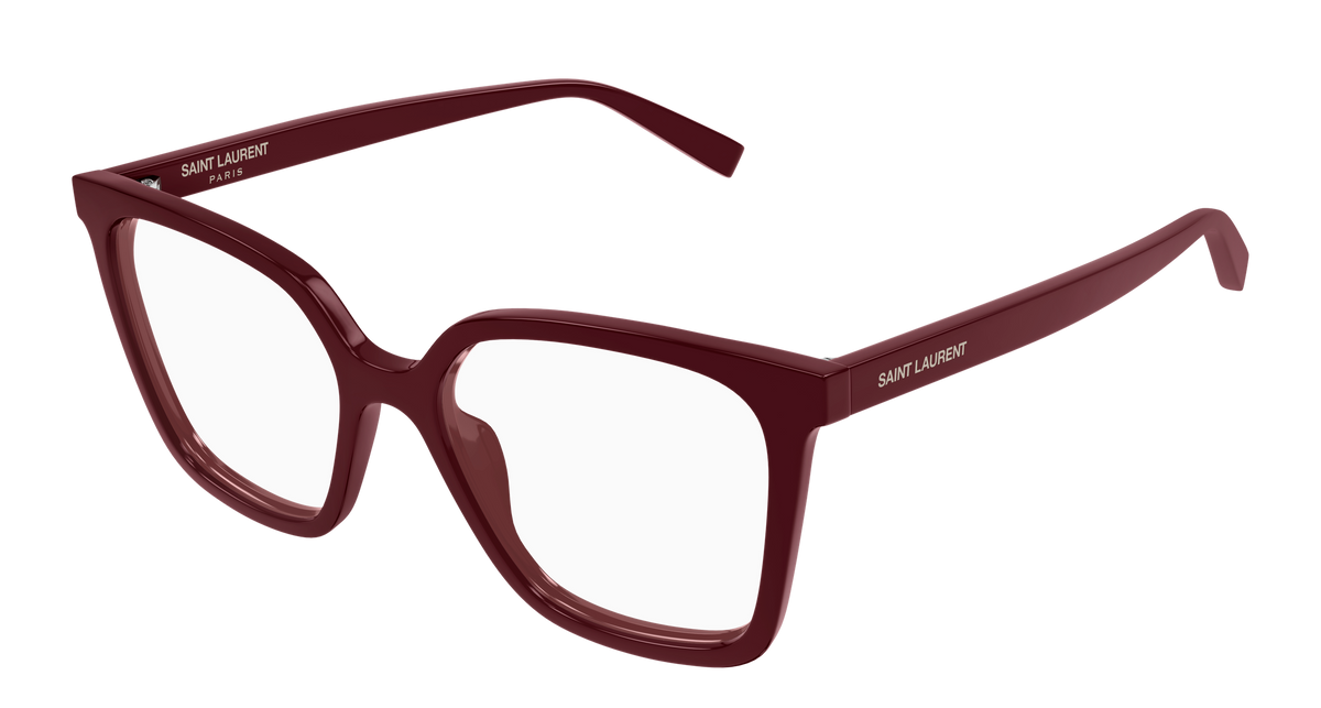 Saint Laurent SL 910 Eyeglasses - Burgundy / Transparent (003)
