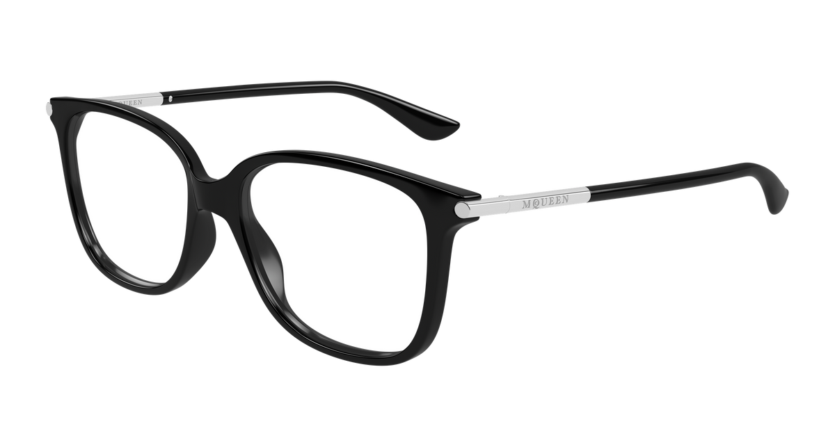 Alexander McQueen AM0554O Eyeglasses - Black / Transparent (005)
