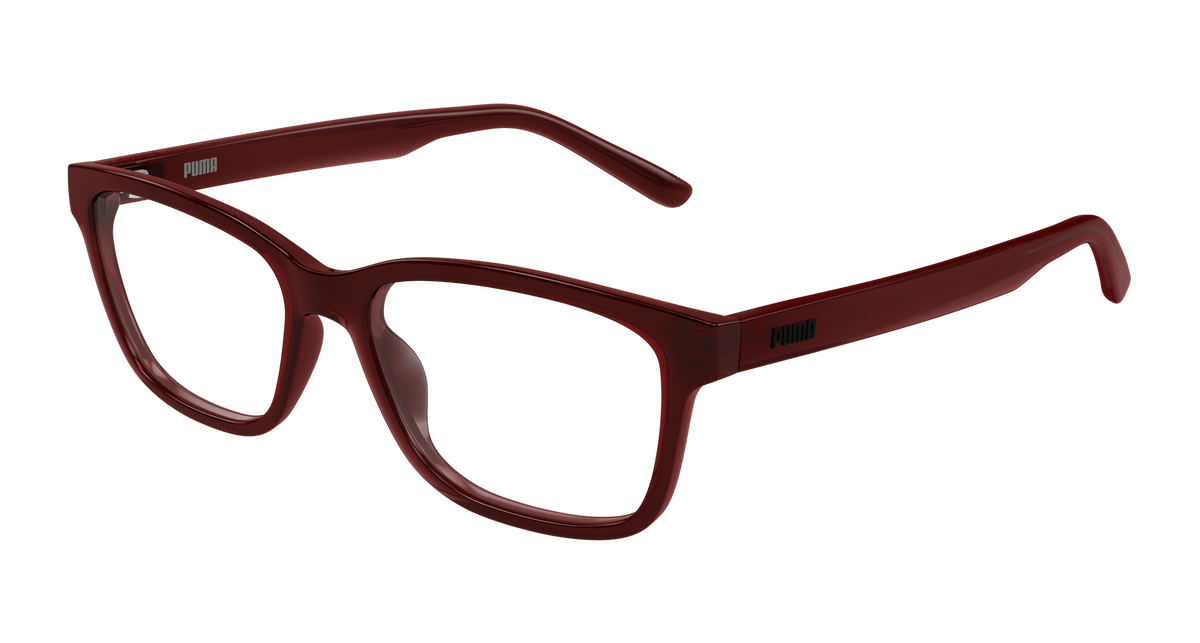 Puma PU0529O Eyeglasses - Burgundy / Transparent (003)