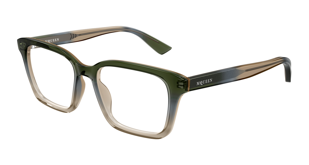 Alexander McQueen AM0566O Eyeglasses - Green / Transparent (006)