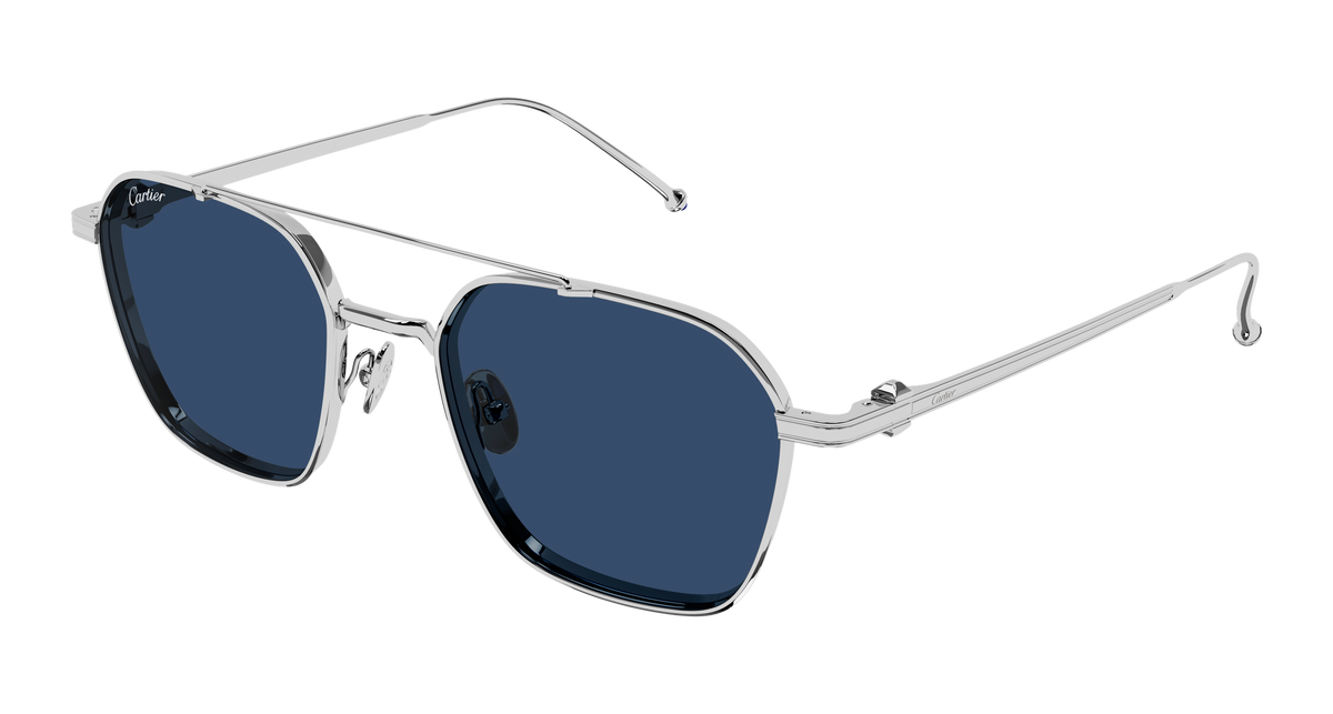 Cartier CT0618S Sunglasses - Silver / Blue (002)
