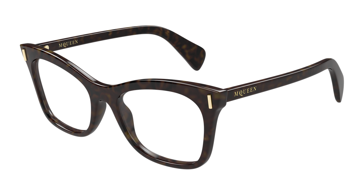 Alexander McQueen AM0552O Eyeglasses - Havana / Transparent (002)