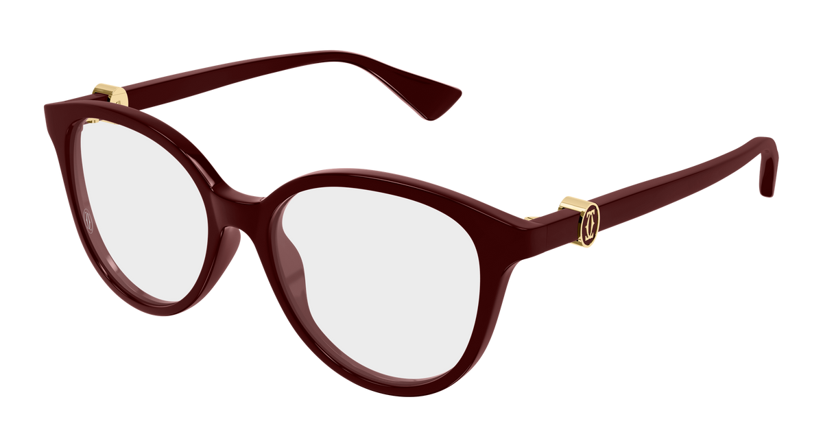 Cartier CT0643O Eyeglasses - Burgundy / Transparent (003)