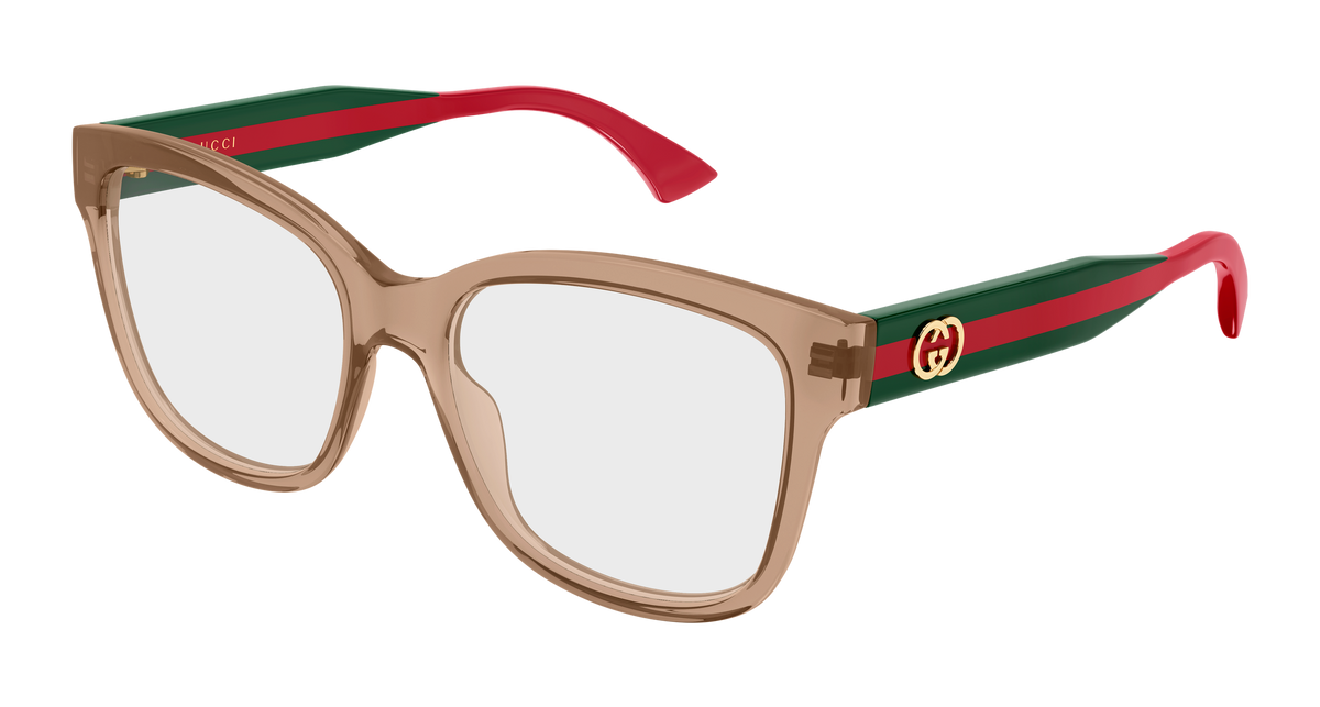 Gucci GG0038ONN Eyeglasses - Brown / Transparent (005)