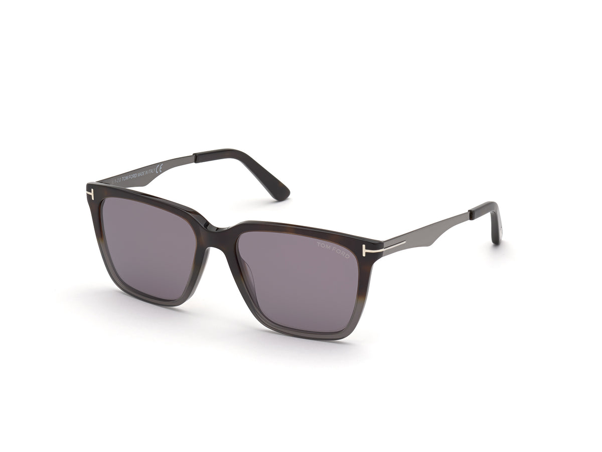 Tom Ford FT0862 FT0862 56C - Havana/Monocolor / Shiny Gunmetal - Lens: Shiny Gunmetal