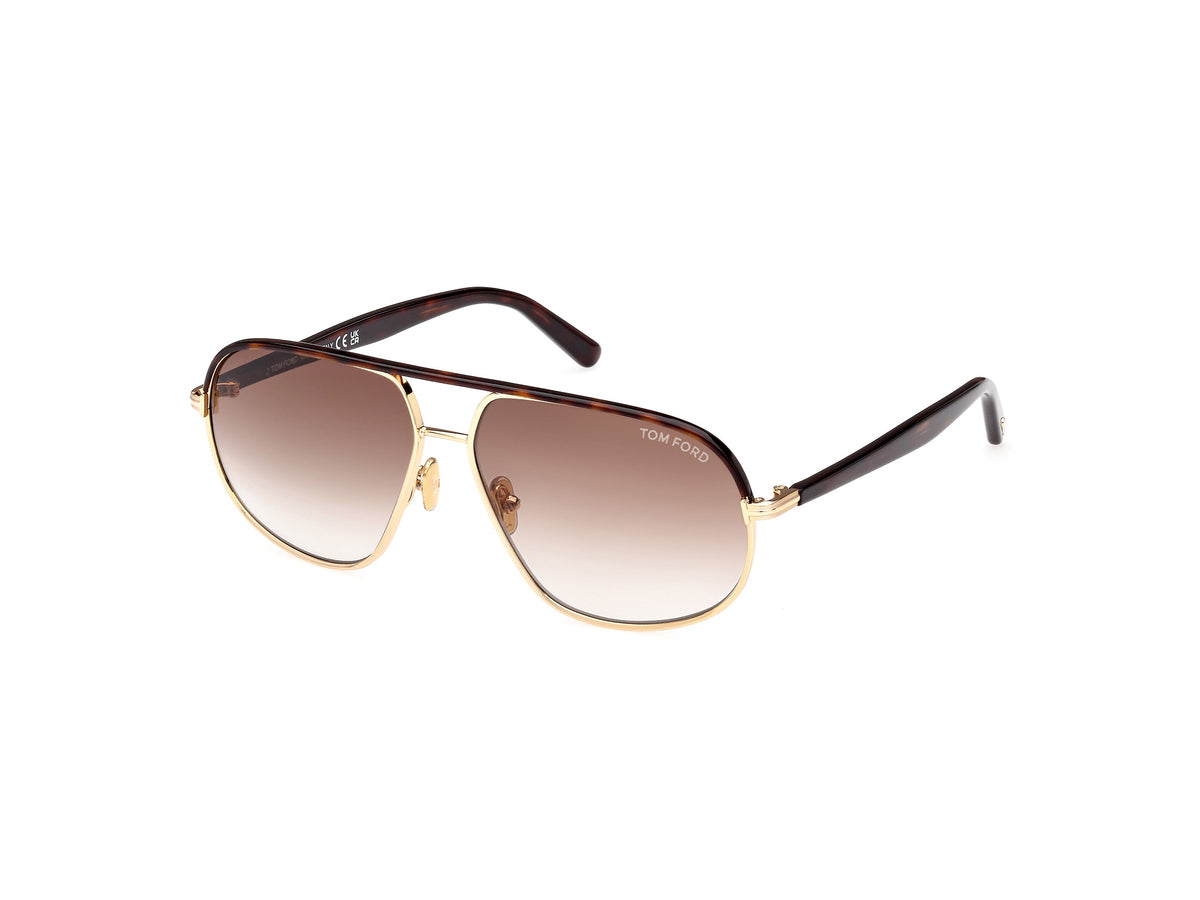Tom Ford FT1019 FT1019 30F - Shiny Pale Gold / Dark Havana