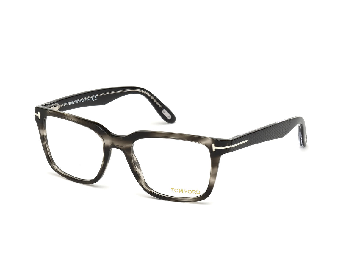 Tom Ford FT5304 FT5304 093 - Dark Green/Striped / Matte Black - Lens: Matte Black