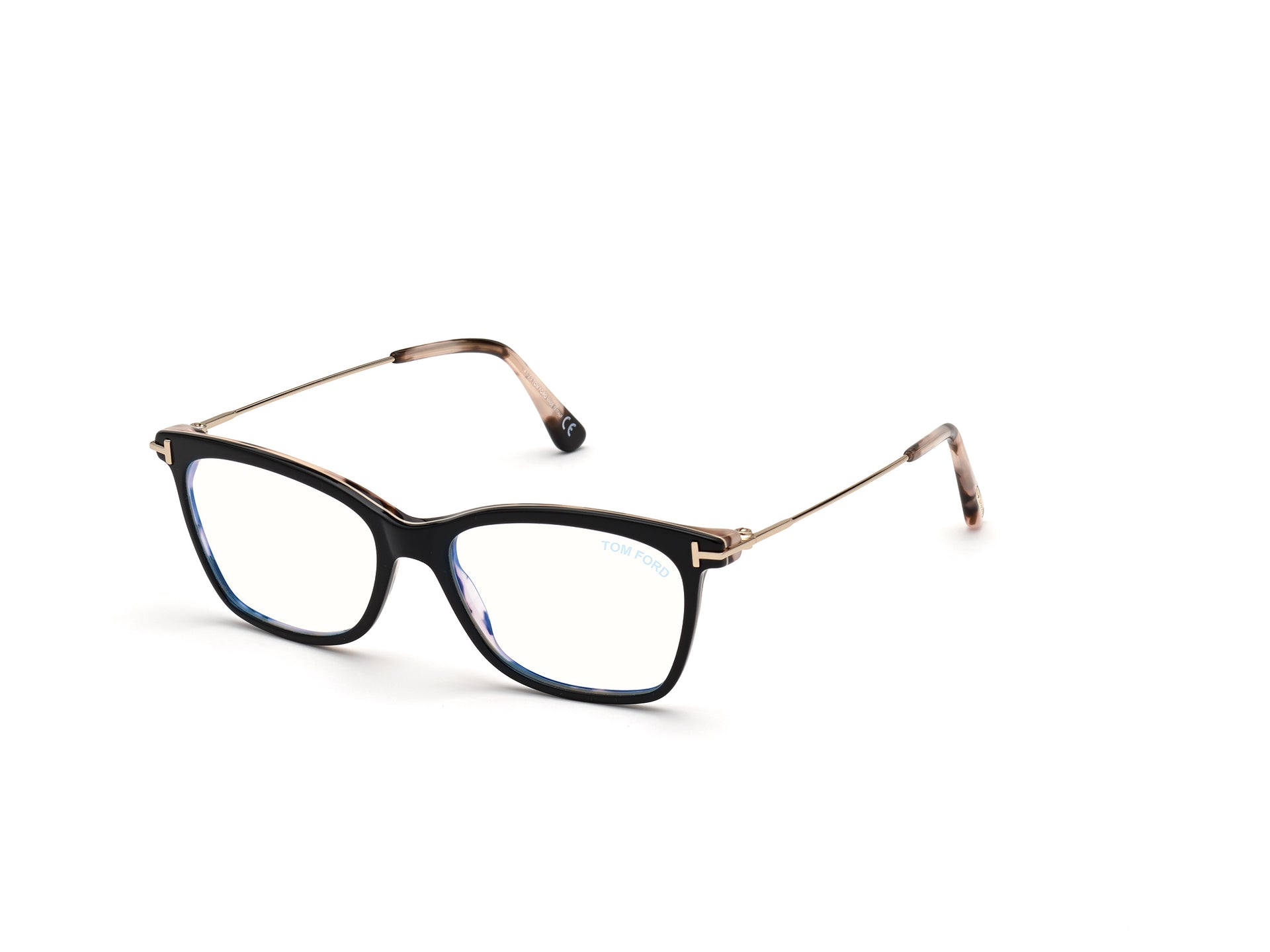 Tom Ford FT5712-B FT5712-B 005 - Black/Monocolor / Shiny Pale Gold - Lens: Shiny Pale Gold