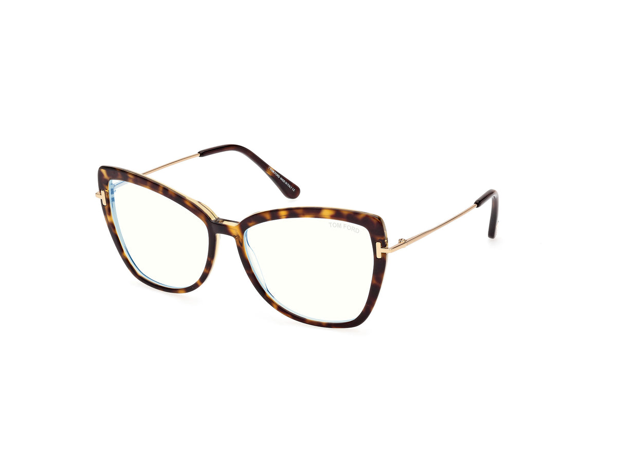 Tom Ford FT5882-B FT5882-B 056 - Havana/Monocolor / Shiny Pale Gold - Lens: Shiny Pale Gold