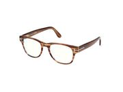 Tom Ford FT5898-B FT5898-B 050 - Light Brown/Striped / Shiny Dark Brown - Lens: Shiny Dark Brown