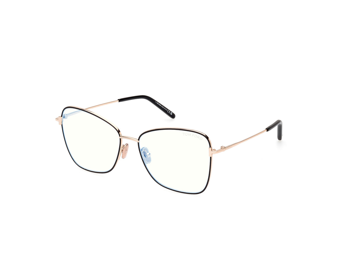 Tom Ford FT5906-B FT5906-B 001 - Black/Monocolor / Shiny Rose Gold - Lens: Shiny Rose Gold