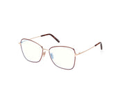 Tom Ford FT5906-B FT5906-B 069 - Bordeaux/Monocolor / Shiny Pale Gold - Lens: Shiny Pale Gold