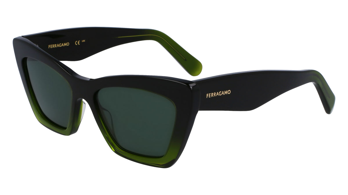 FERRAGAMO SF929SN (316) TRANSPARENT DARK GREEN GRADIEN 55-17-145