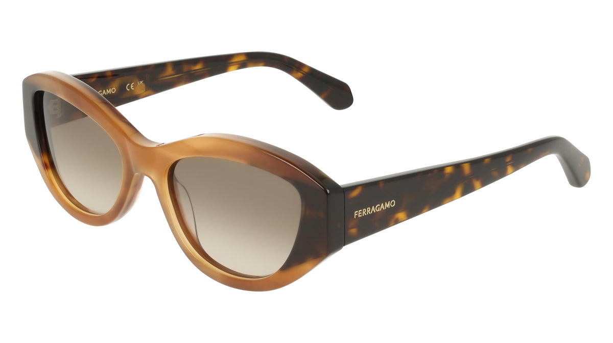 FERRAGAMO SF2104S (264) HONEY HORN/DARK TORTOISE 55-18-145