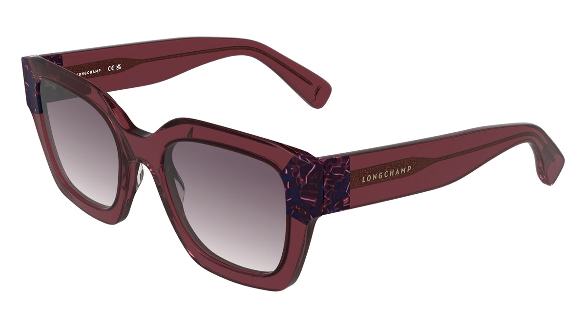 LONGCHAMP LO771S (615) TRANSPARENT WINE/MARBLE BURGUN 50-20-140