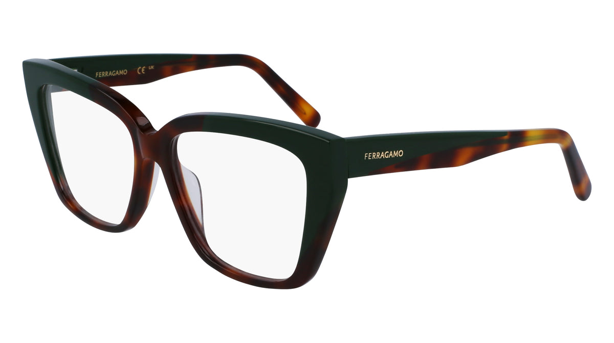 FERRAGAMO SF2939LB (220) TORTOISE/DARK GREEN 56-15-140