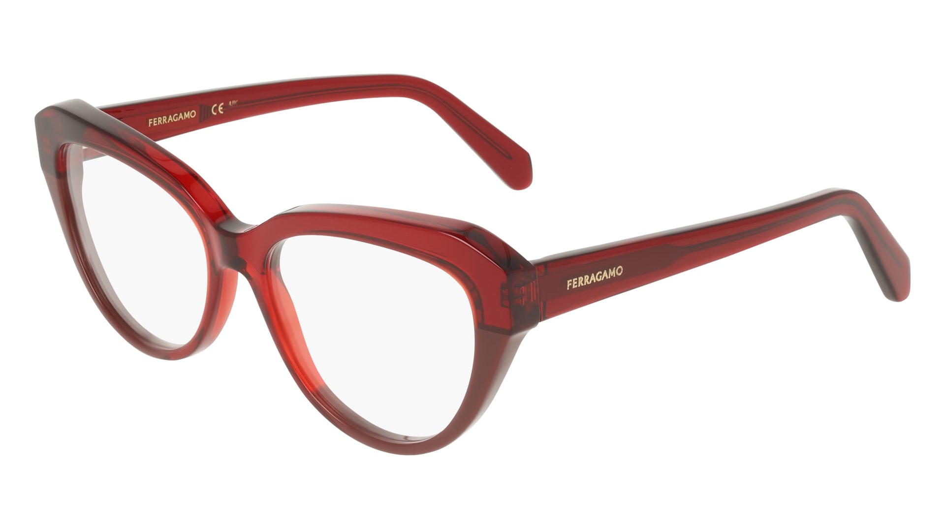 FERRAGAMO SF3046 (618) TRANSPARENT BURGUNDY/BURGUNDY 54-16-145