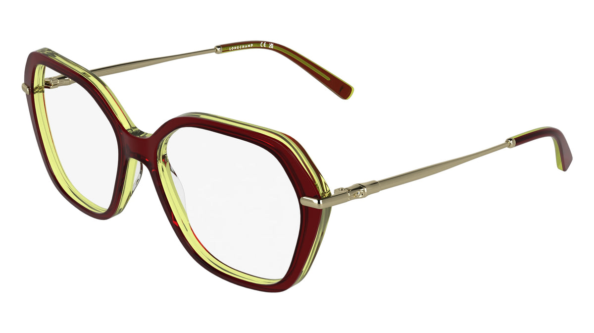 LONGCHAMP LO2800 (618) TRANSPARENT BURGUNDY/YELLOW 56-17-140
