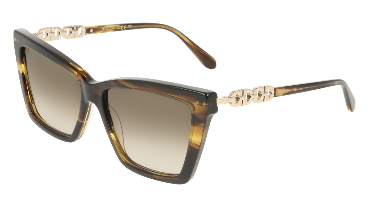 FERRAGAMO SF2112S (323) KHAKI HORN 57-15-140