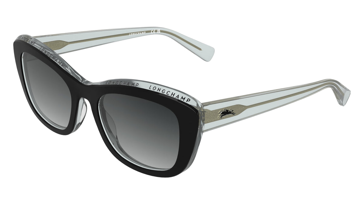 LONGCHAMP LO817S (018) BLACK/TRANSPARENT GREY 53-19-140