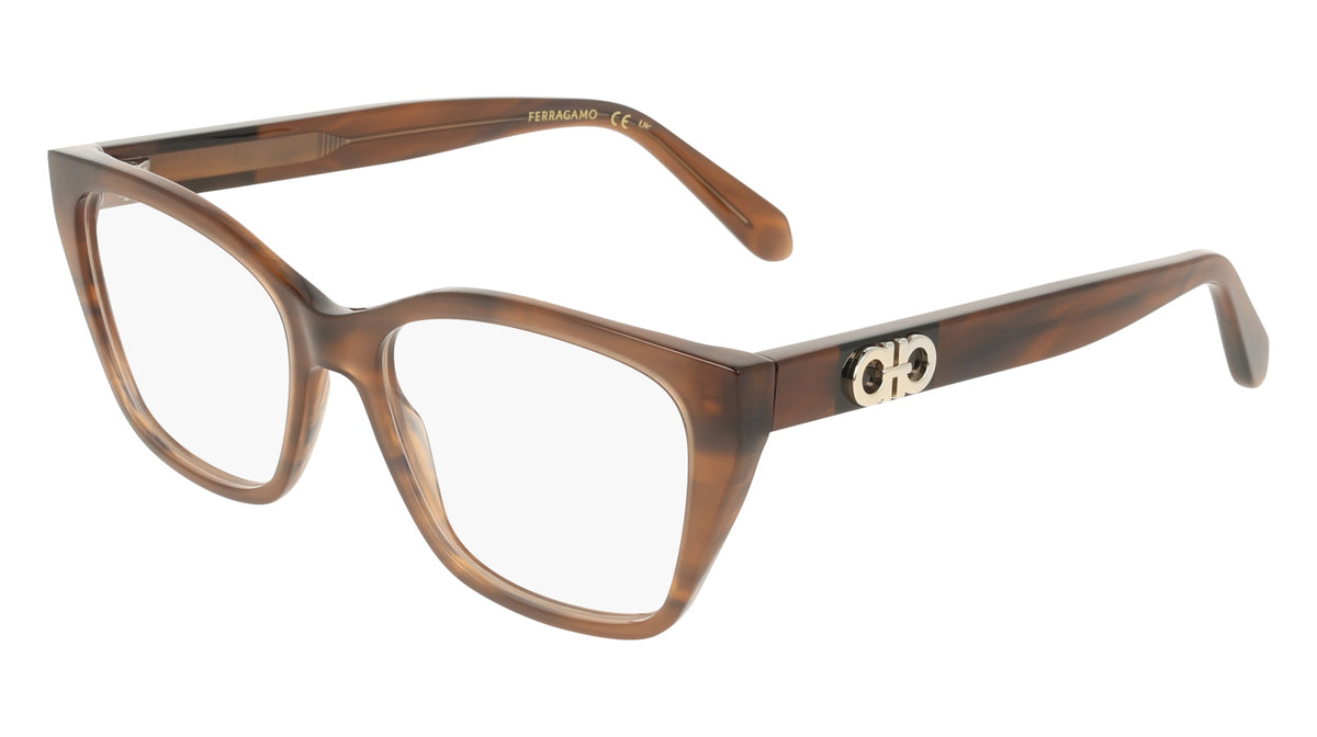 FERRAGAMO SF3074 (216) STRIPED BROWN 54-17-150