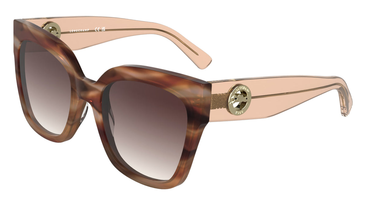 LONGCHAMP LO717S (848) STRIPED BRICK BROWN HAVANA 55-21-140