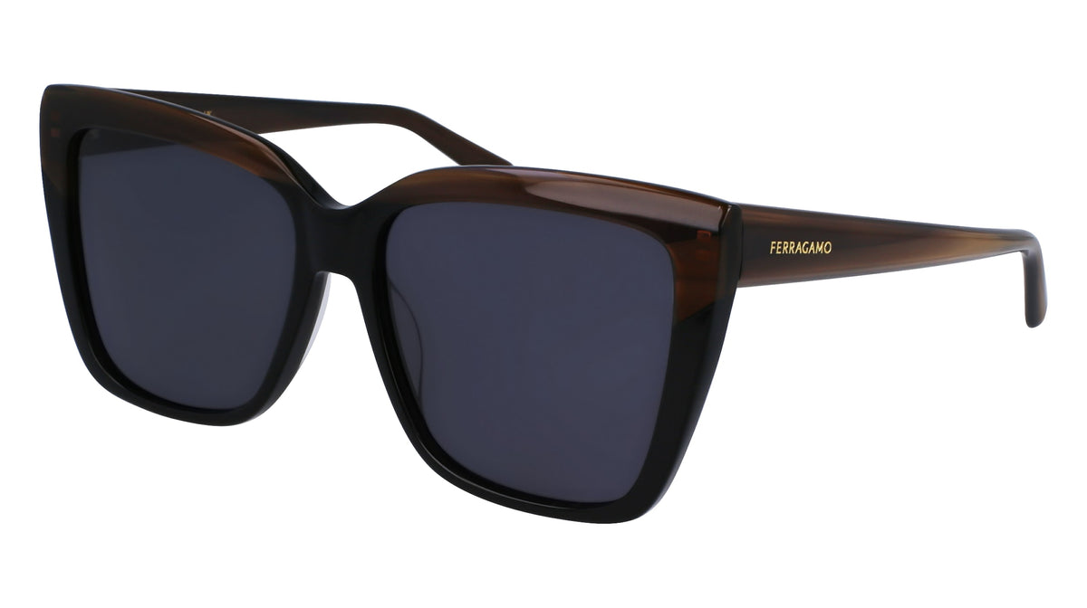 FERRAGAMO SF1102S (217) STRIPED BROWN/BLACK 58-16-140