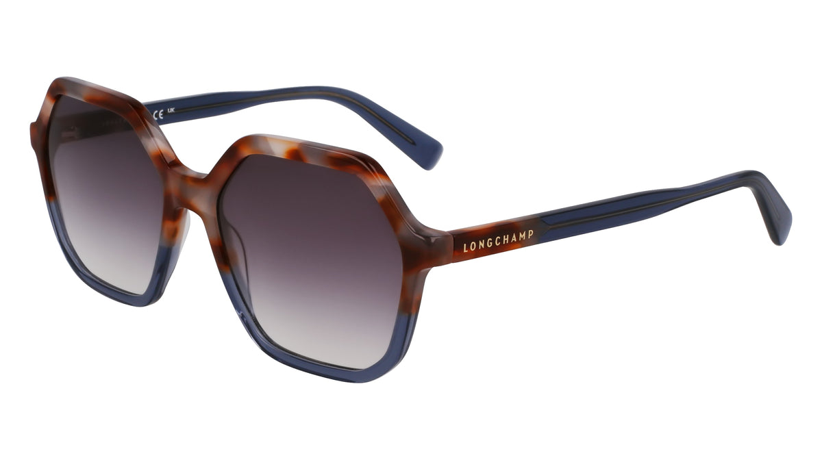 LONGCHAMP LO760S (261) BROWN GREY HAVANA/AZURE 56-17-140