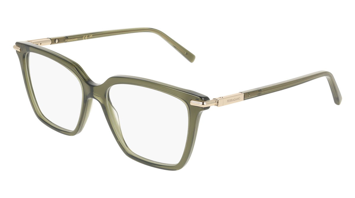 FERRAGAMO SF3038 (317) TRANSPARENT GREEN 54-16-145